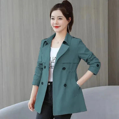 Slim Pink Trench – Women’s Korean Style Coat