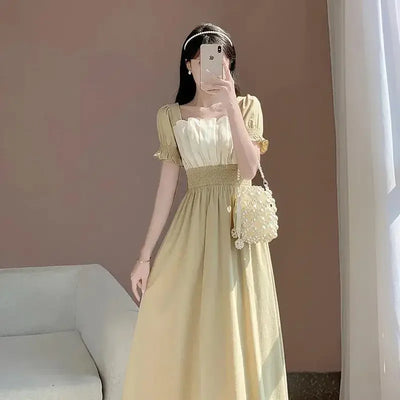 Soft Loose Fit Maxi Dress – Casual Yellow Style for Curvy Women
