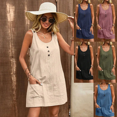 Cotton U-Neck Midi Dress – Summer 2024