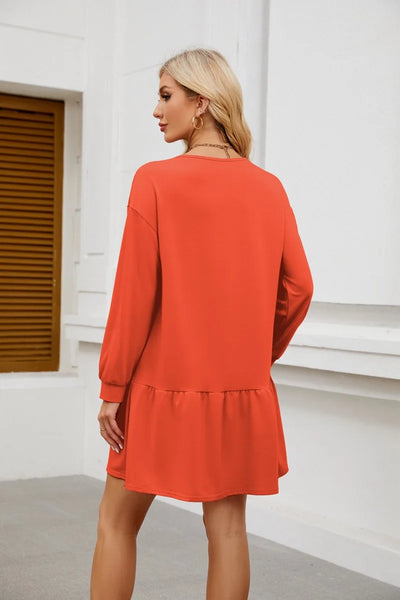 Sweater Bodycon Dress – Solid Round Neck Autumn Look