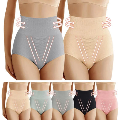 High-Waist Cotton Briefs – Tummy Control Triangle Underwear