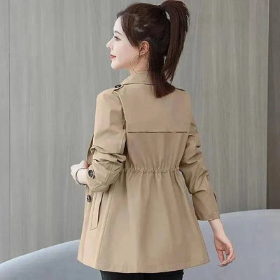 Slim Pink Trench – Women’s Korean Style Coat