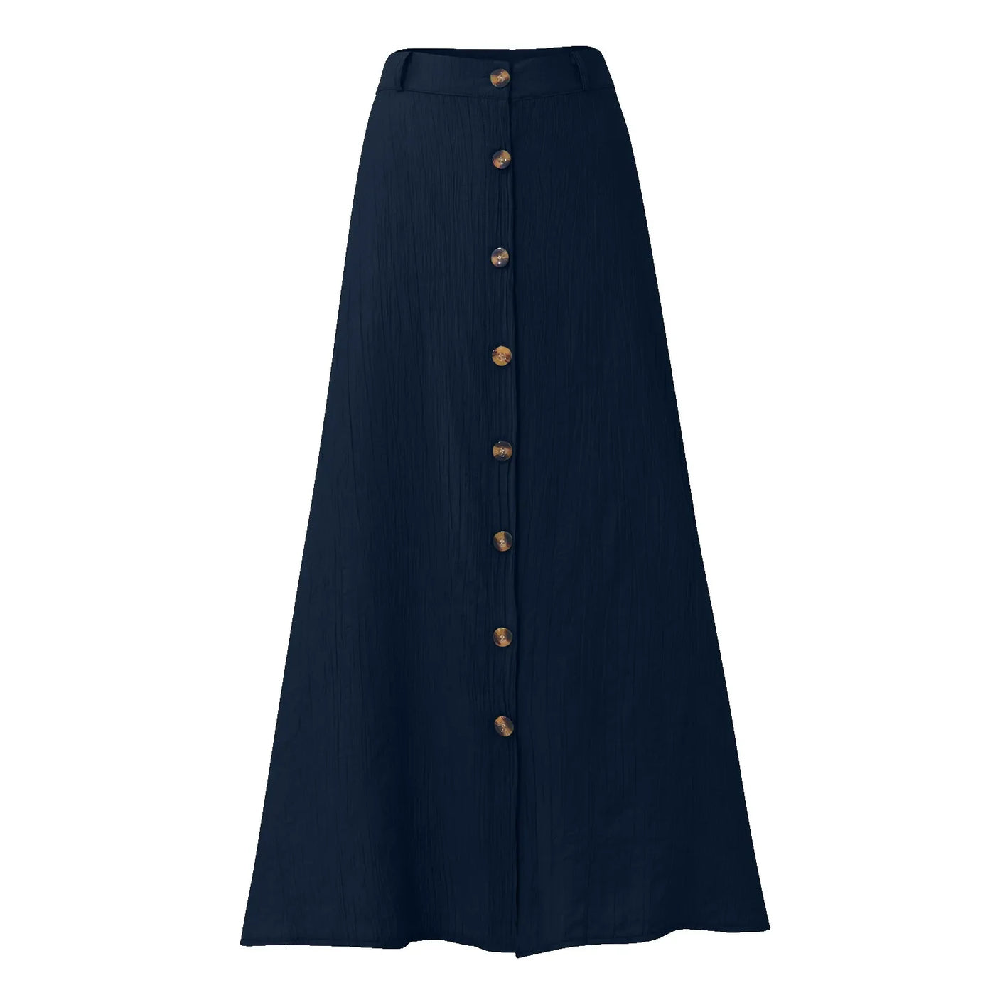 Boho High Waist Button Midi Skirt – Daily & Beach Wear