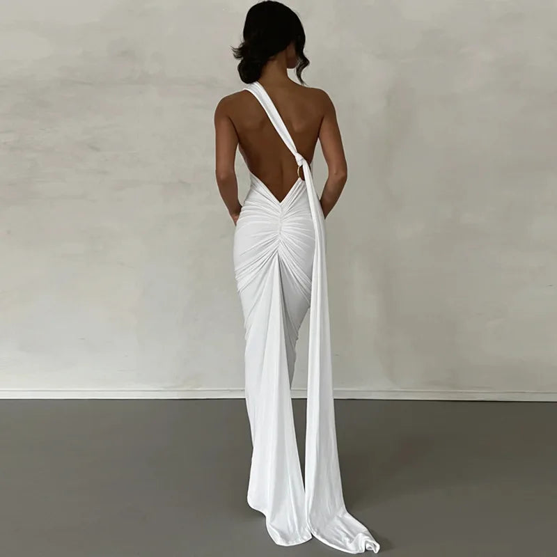 Elegant One Shoulder Maxi Dress