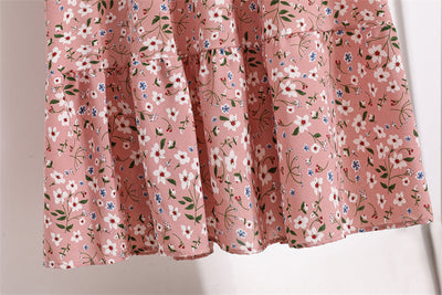 Bohemian Floral Maxi Dress – High Waist Chiffon Look