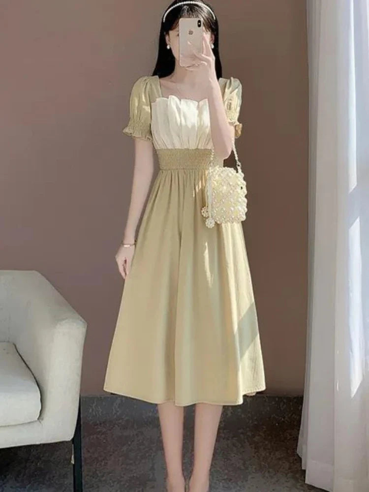 Soft Loose Fit Maxi Dress – Casual Yellow Style for Curvy Women