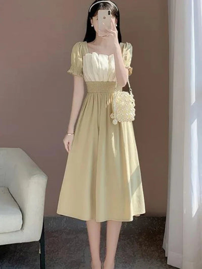 Soft Loose Fit Maxi Dress – Casual Yellow Style for Curvy Women