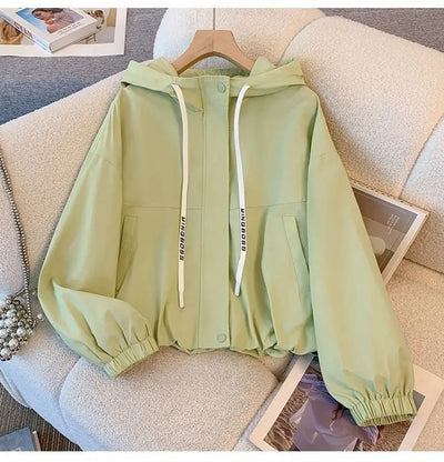 Hooded Zipper Jacket – Women’s Loose Fit