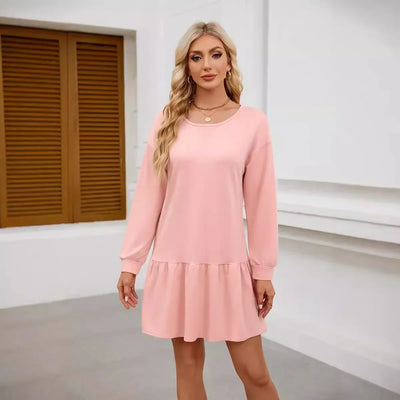 Sweater Bodycon Dress – Solid Round Neck Autumn Look
