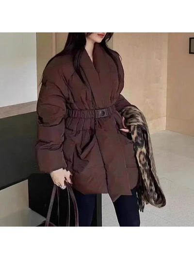 Spliced Belt Loose Jacket