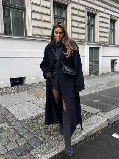 Elegant Lapel Long Sleeve Coat