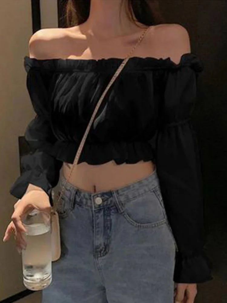 Off Shoulder Ruffle Blouse