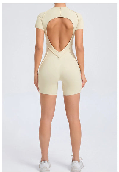 Backless Scrunch Jumpsuit – Women’s Fitness Yoga Romper