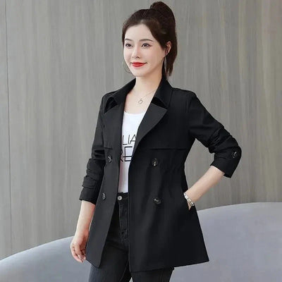 Slim Pink Trench – Women’s Korean Style Coat