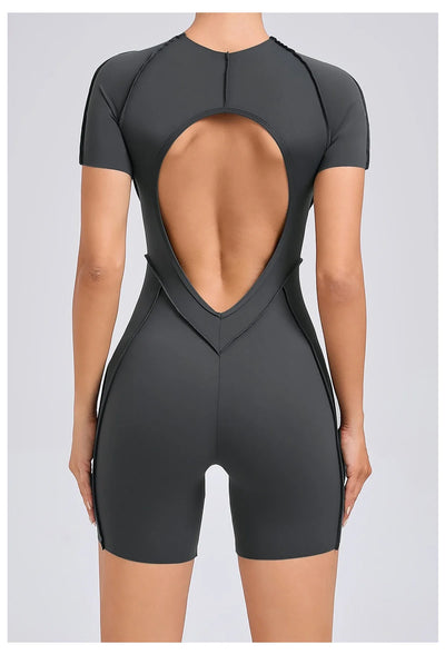 Backless Scrunch Jumpsuit – Women’s Fitness Yoga Romper