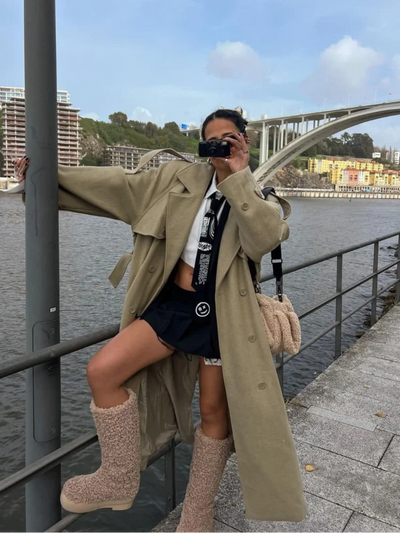Wool Blend Coat – Elegant Belted Winter Wear