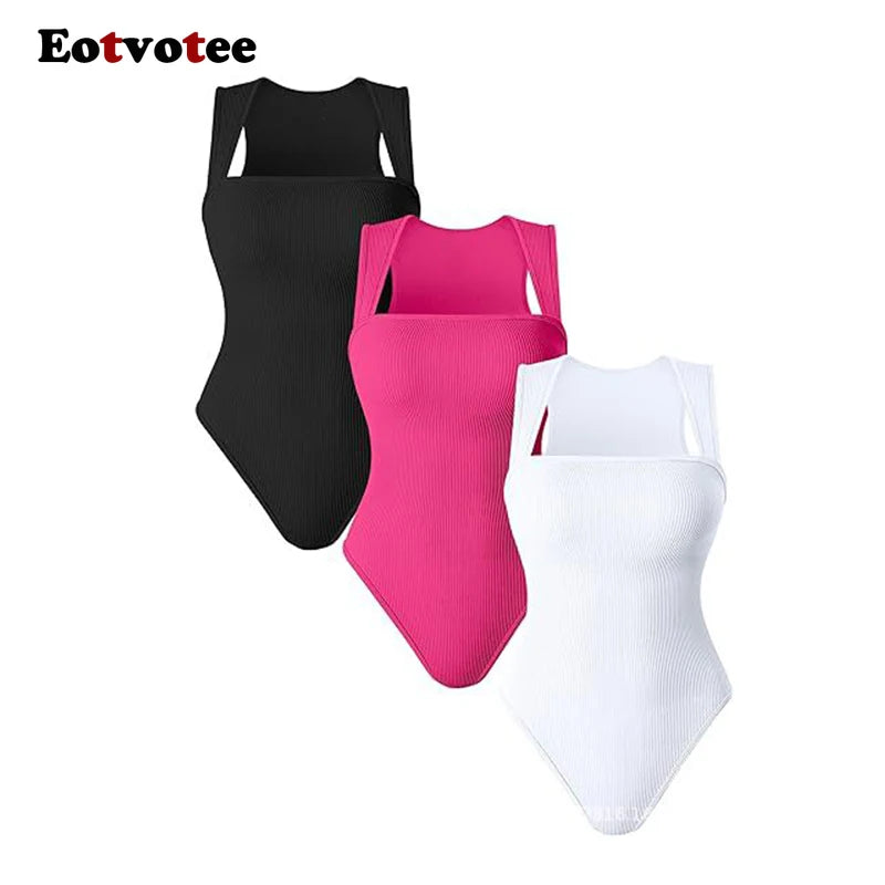 Square Neck Sleeveless Bodysuit