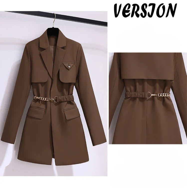 Korean Style Blazer – Women’s Lace-Up Jacket