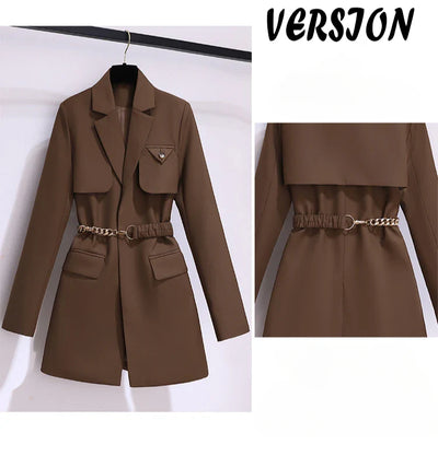 Korean Style Blazer – Women’s Lace-Up Jacket