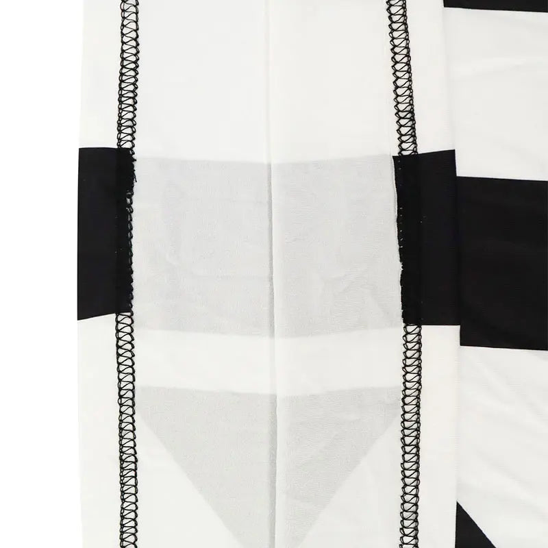 Black & White Patchwork Knitted Maxi Dress – Slim Streetwear