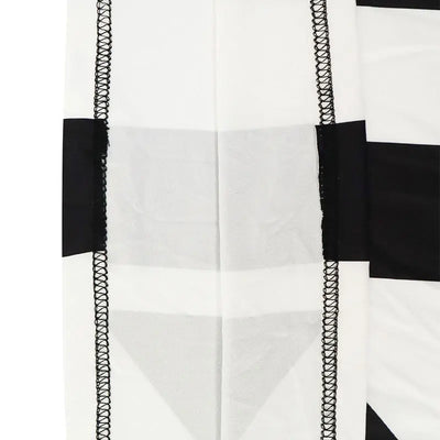 Black & White Patchwork Knitted Maxi Dress – Slim Streetwear