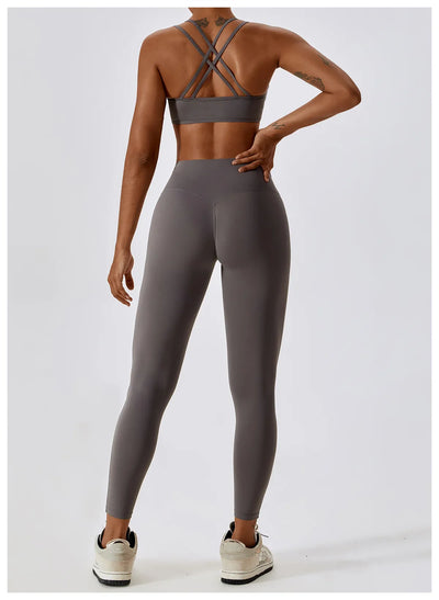 Seamless 2-Piece Workout Set – High Waist Leggings & Top