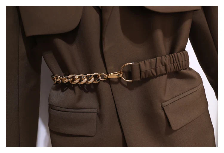 Korean Style Blazer – Women’s Lace-Up Jacket