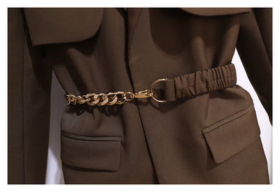 Korean Style Blazer – Women’s Lace-Up Jacket