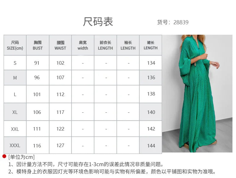 2025 Vacation Maxi Dress – Sexy Folded V-Neck with Long Sleeves