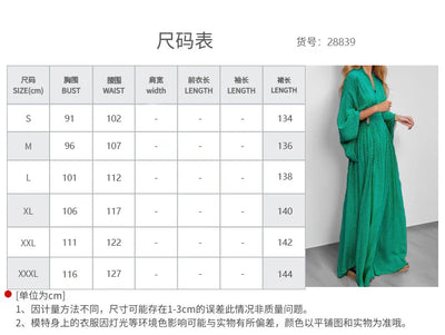 2025 Vacation Maxi Dress – Sexy Folded V-Neck with Long Sleeves