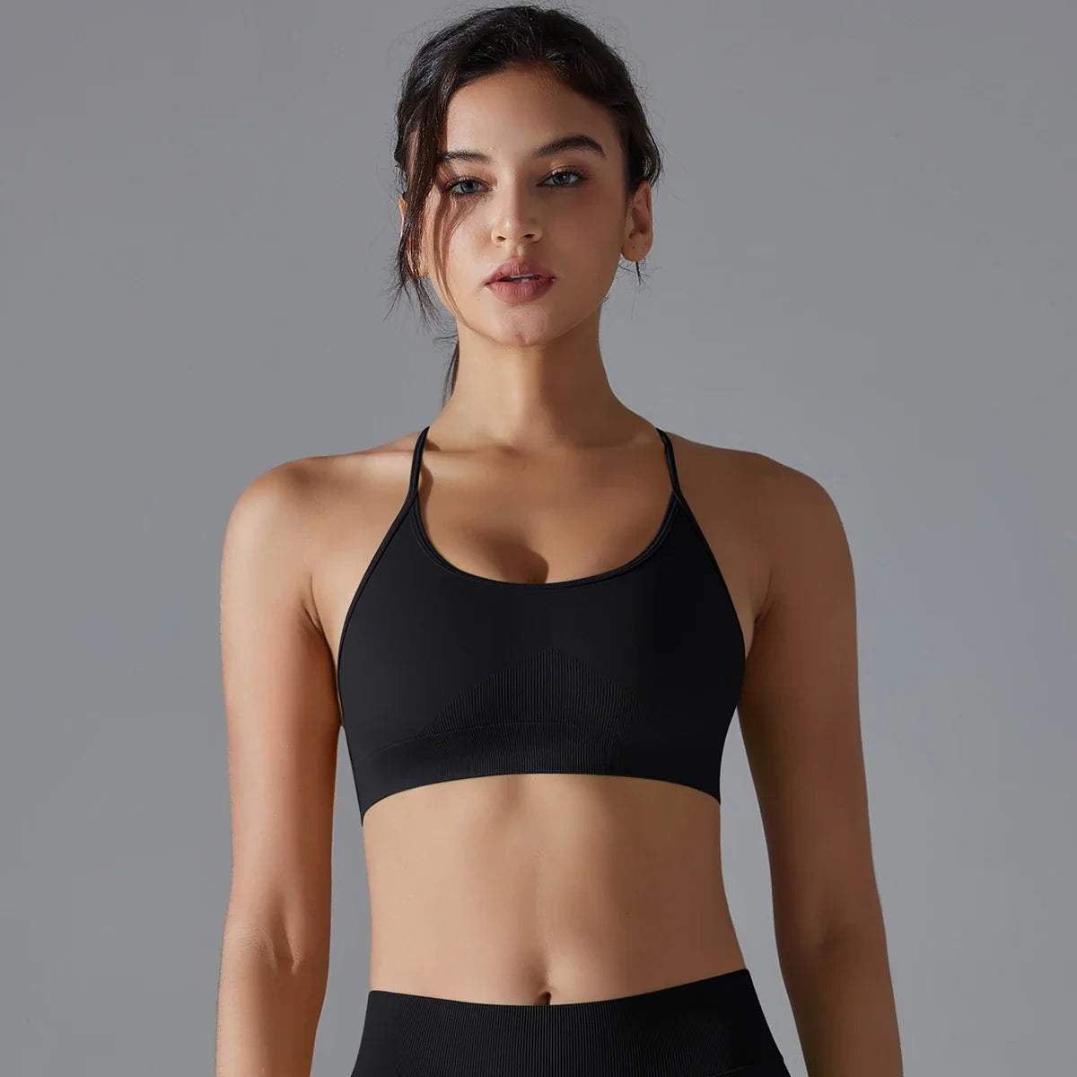 Cross-Back Sports Bra – Padded Yoga Bralette