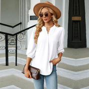 Blouse Half Sleeve V Neck Shirt