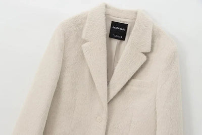 Faux Fur Blazer – Women's Long Jacket