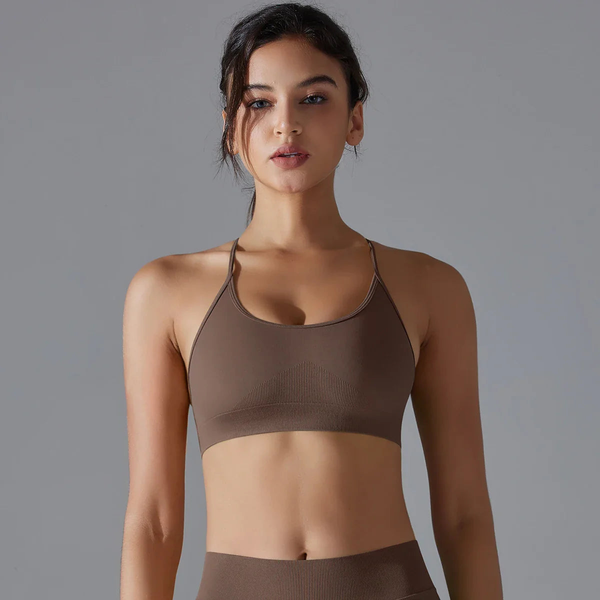 Cross-Back Sports Bra – Padded Yoga Bralette