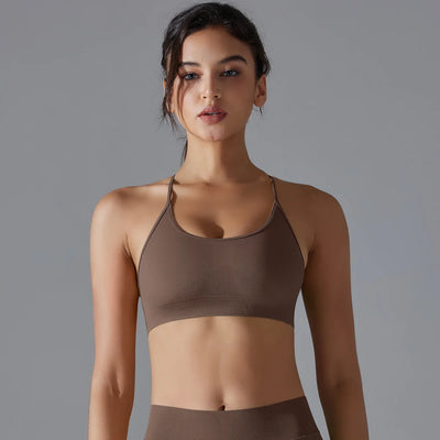Cross-Back Sports Bra – Padded Yoga Bralette