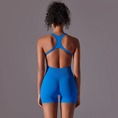 Backless Fitness Bodysuit – Sleeveless Yoga Jumpsuit