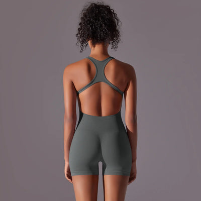 Backless Fitness Bodysuit – Sleeveless Yoga Jumpsuit