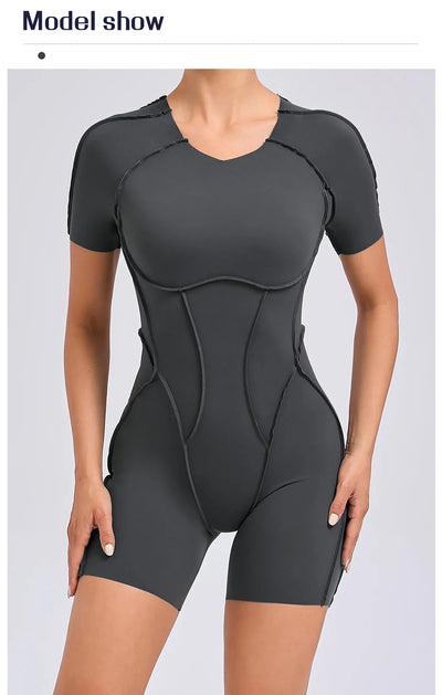Backless Scrunch Jumpsuit – Women’s Fitness Yoga Romper
