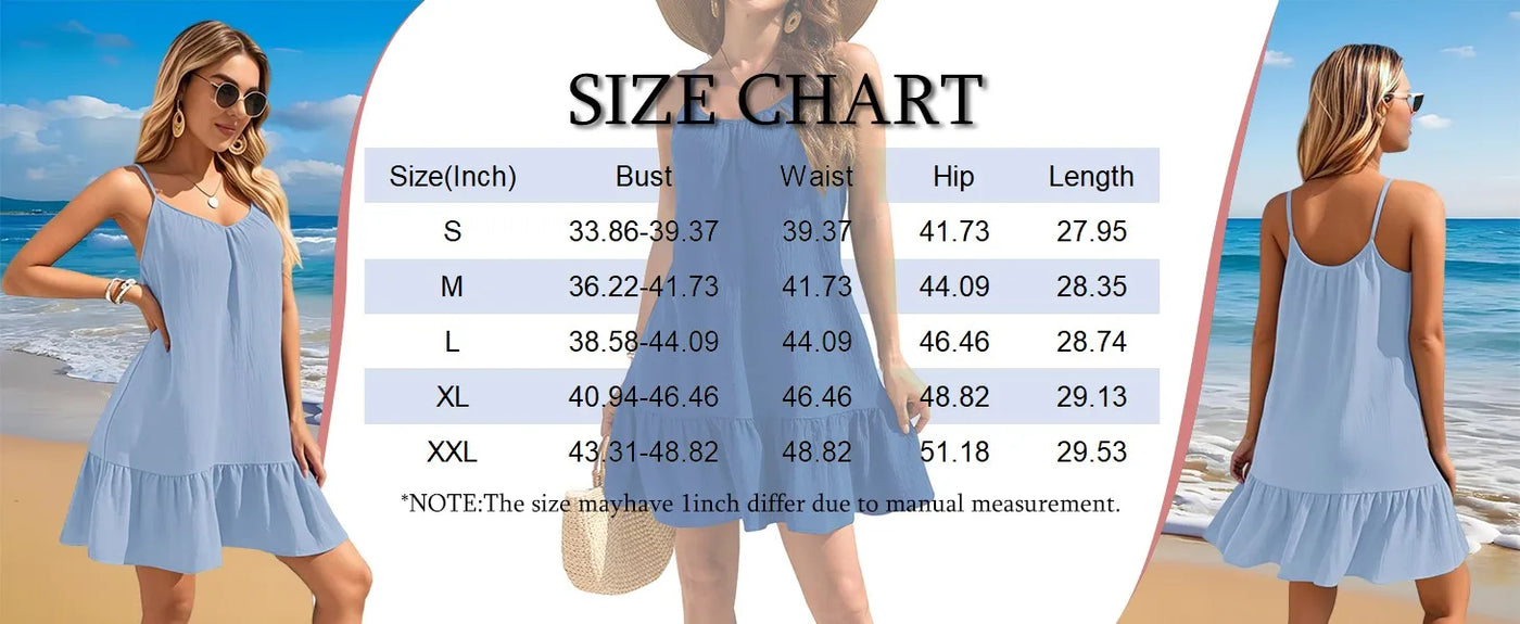 Spaghetti Strap Ruffle Dress – Sleeveless Beach Look