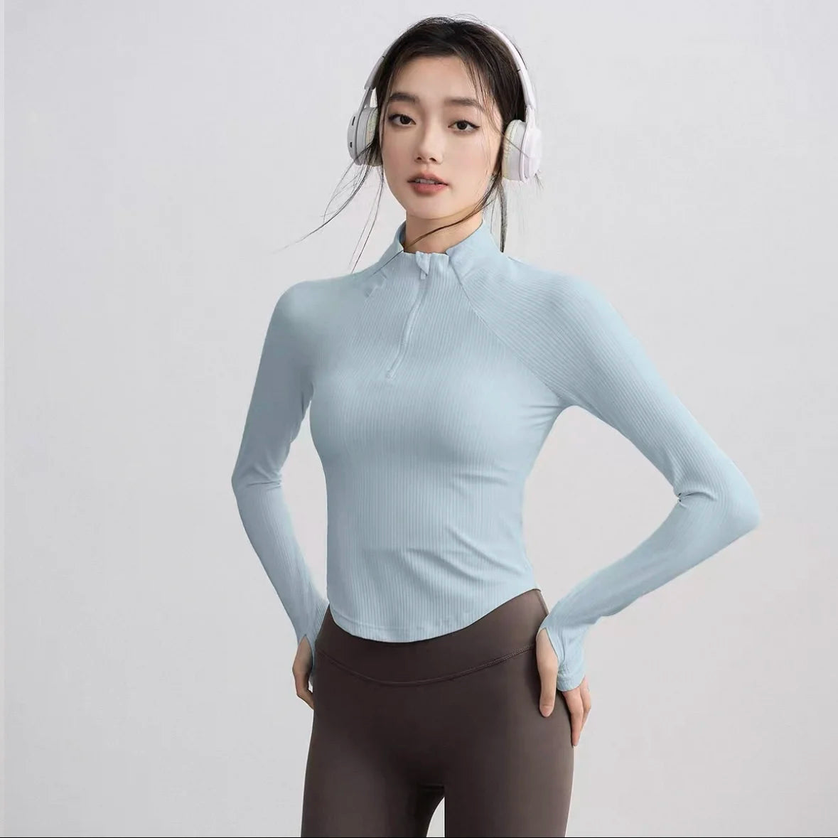 Half Zip Long Sleeve Sports Top