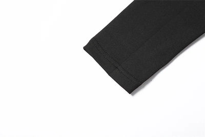 Cut-Out Bodysuit – Sexy Long Sleeve Skinny Fit in Black