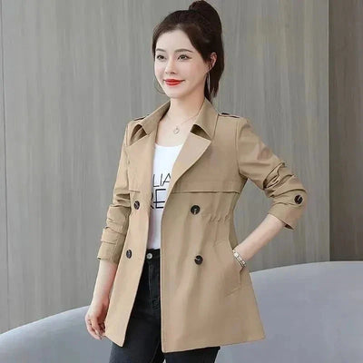 Slim Pink Trench – Women’s Korean Style Coat