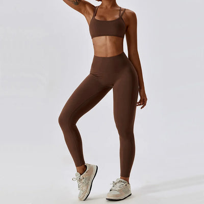 Seamless 2-Piece Workout Set – High Waist Leggings & Top