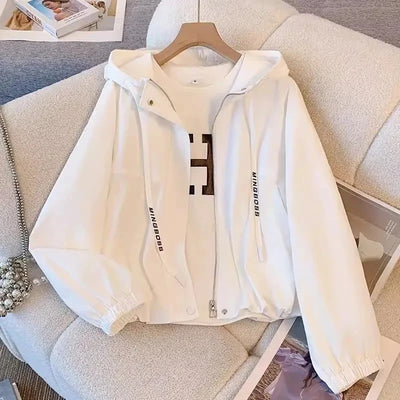 Hooded Zipper Jacket – Women’s Loose Fit