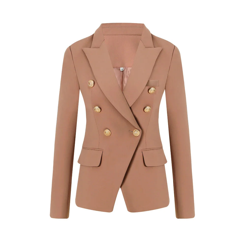 Pink Slim Blazer – Women’s Double Breasted