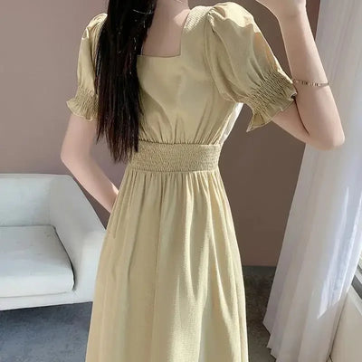 Soft Loose Fit Maxi Dress – Casual Yellow Style for Curvy Women