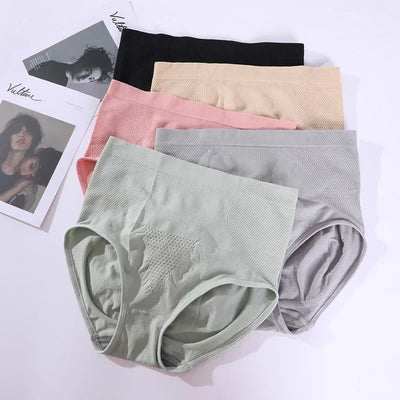 High-Waist Cotton Briefs – Tummy Control Triangle Underwear