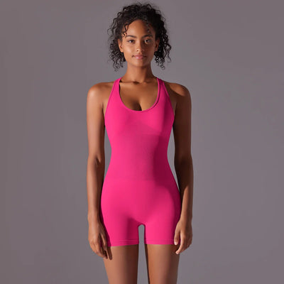 Backless Fitness Bodysuit – Sleeveless Yoga Jumpsuit