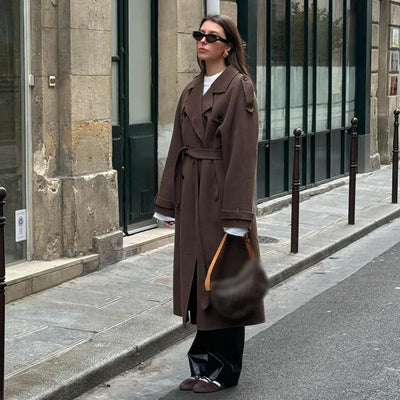Wool Blend Coat – Elegant Belted Winter Wear