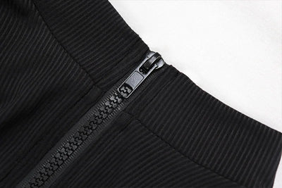 Sleeveless Black Bodycon Dress – Zipper Streetwear Summer Style